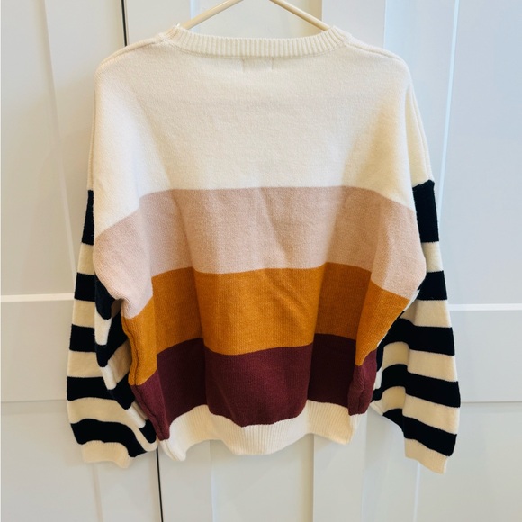 NWT Bluivy Striped Multicolor Crew Neck Sweater - Picture 6 of 6